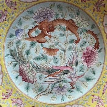 Chinese Antique Porcelain plate, 19th c, Qing Dynasty #1783