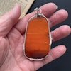 Vintage natural amber pendant with handmade silver Baltic egg yolk 39.55g #1788