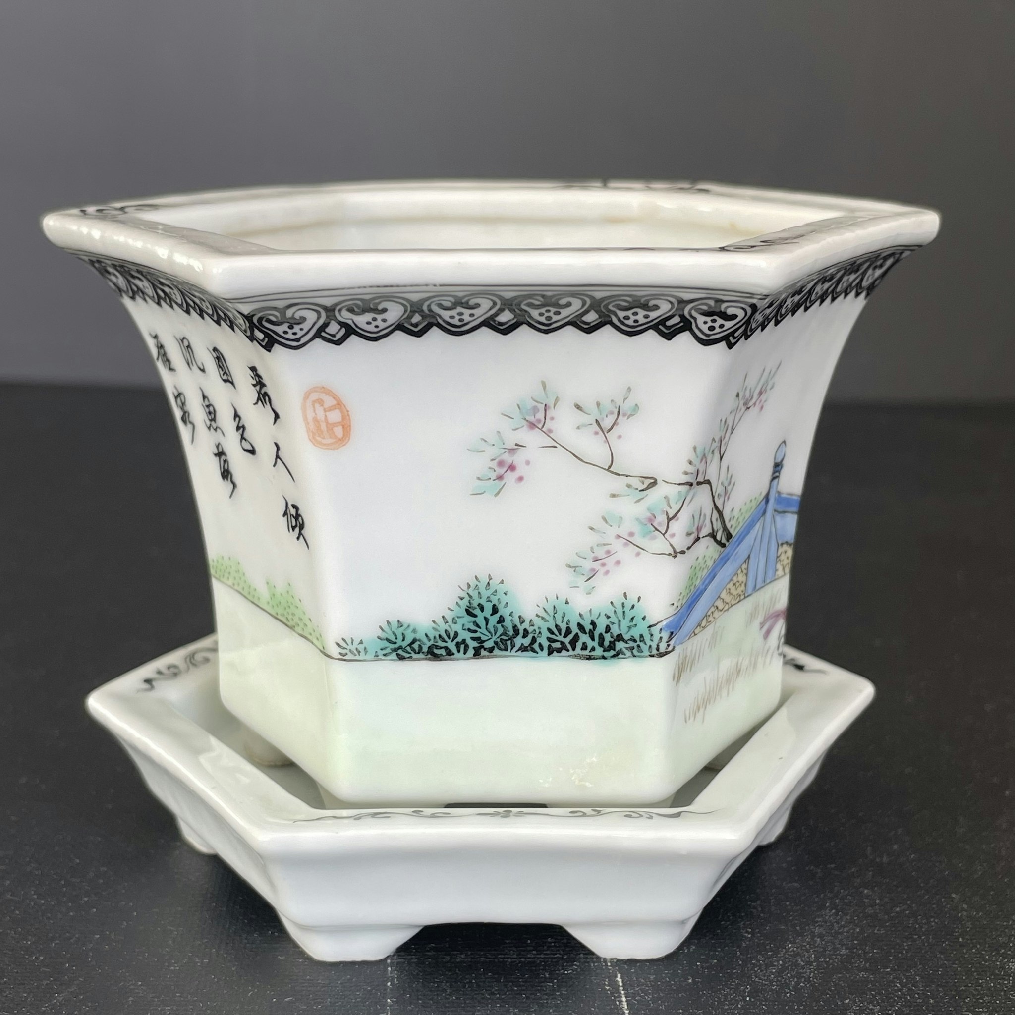 Chinese Vintage planter flower pot 1950-1970 #1789