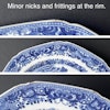 Chinese antique porcelain plate in blue and white, Qianlong period #1817