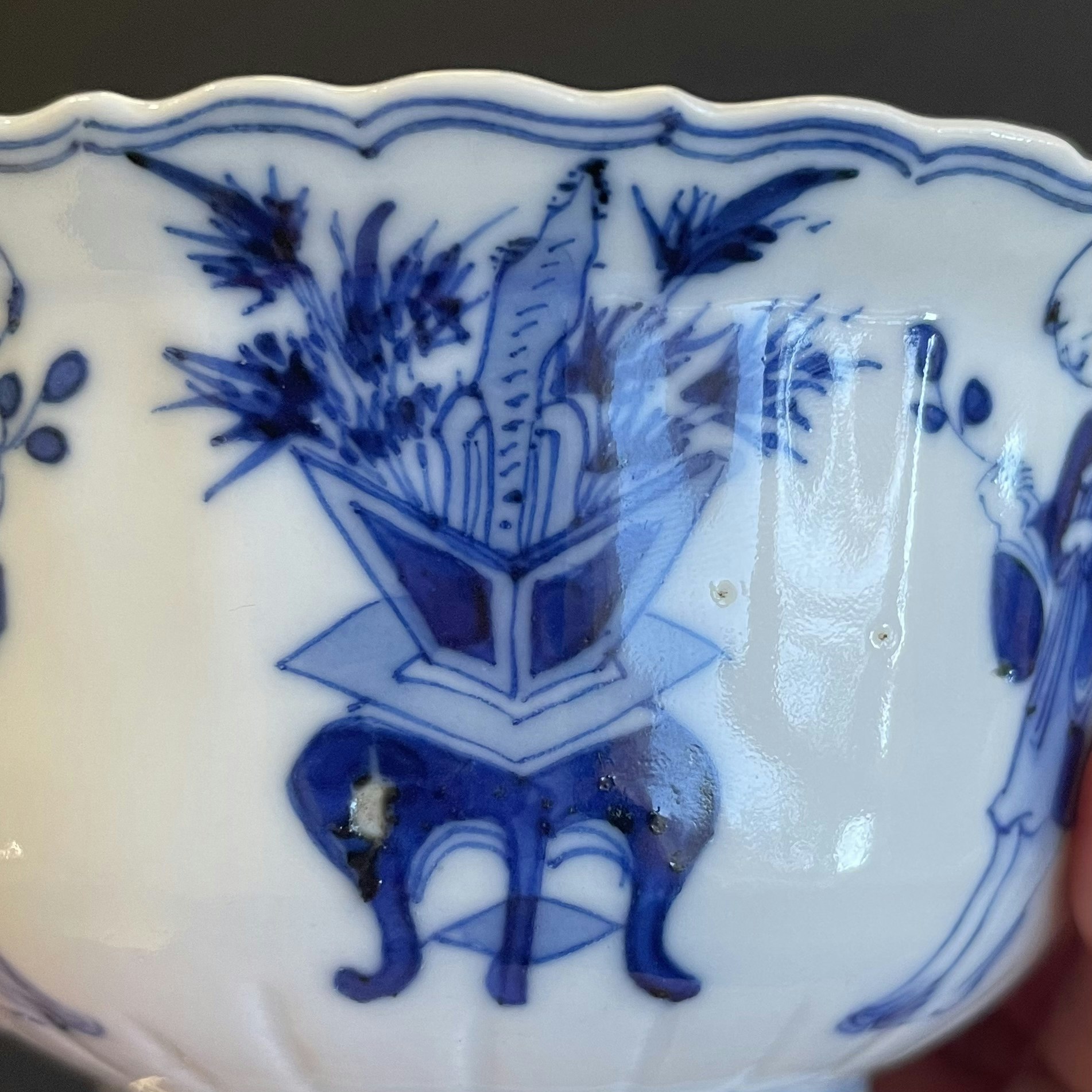 Chinese antique porcelain large teacup in under-glazed blue and white, Late Qing Dynasty #1806