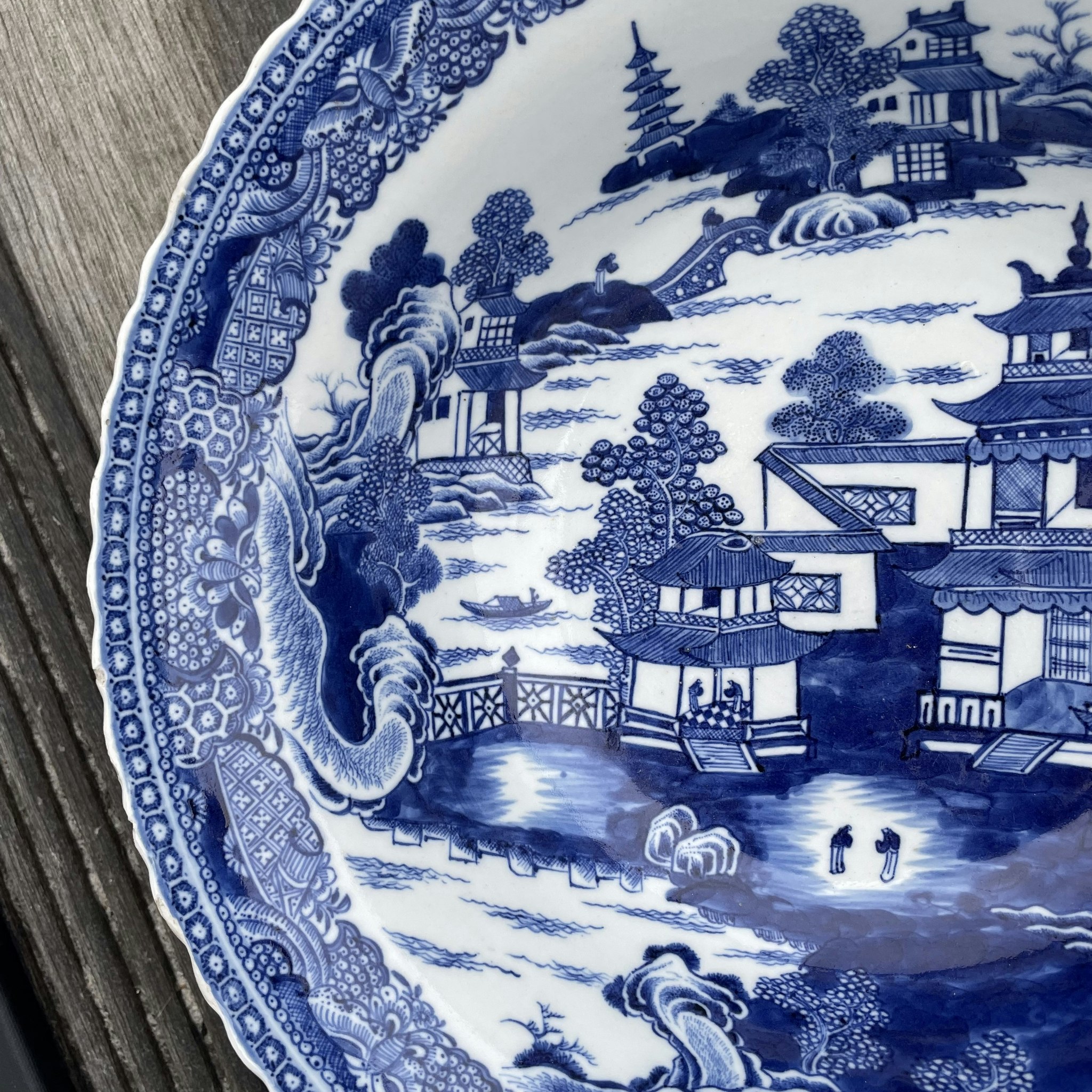 Chinese Antique porcelain Blue And White Basin / Punch Bowl , Qianlong #1826