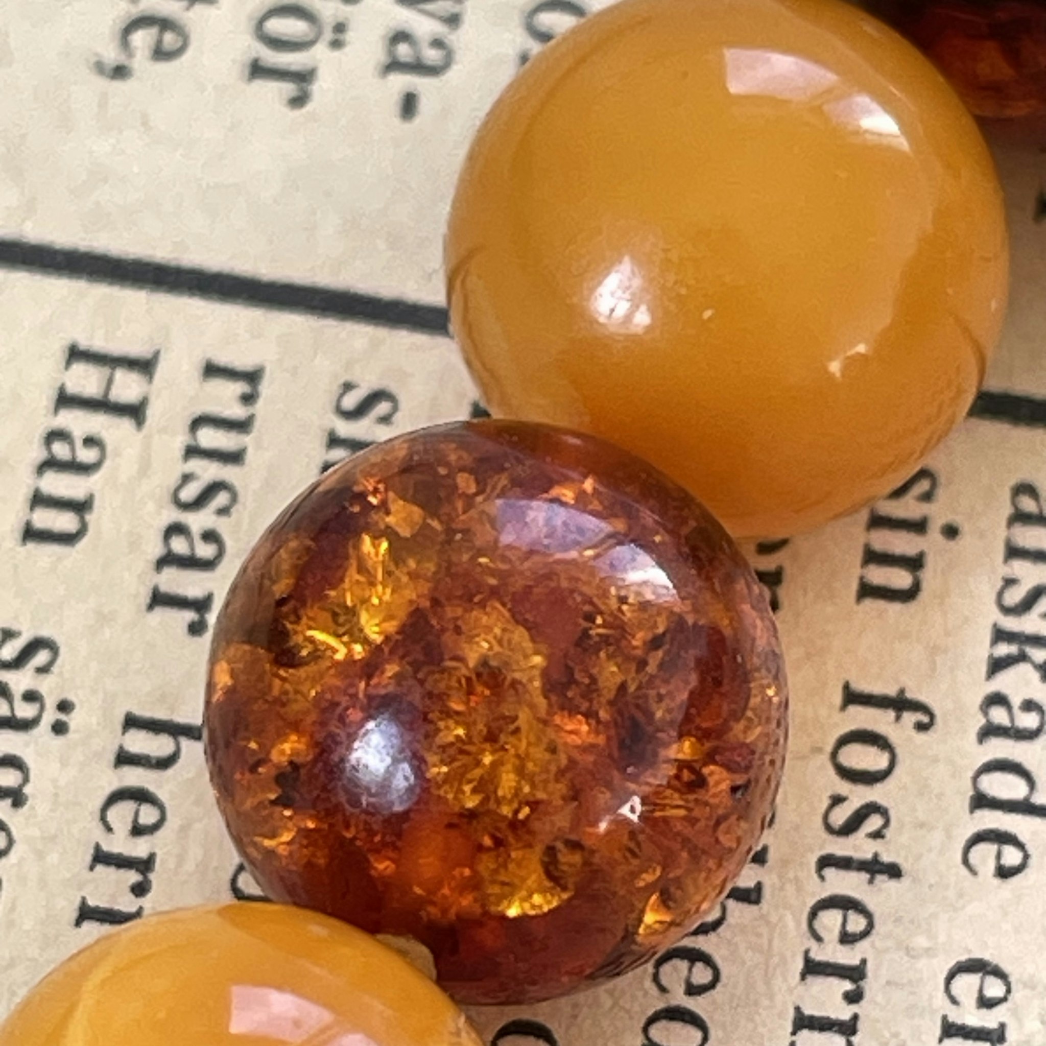 Vintage Natural Amber Necklace Baltic Swedish Amber Egg Yolk Butterscotch Huge 77g# 1827