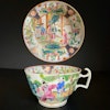 Chinese antique rose mandarin Tea Cup And Saucer, Qing Dynasty Mid 19th c #1831