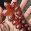 ANTIQUE NATURAL AMBER FACETED BEAD NECKLACE HUGE 90g #1857