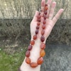 ANTIQUE NATURAL AMBER FACETED BEAD NECKLACE 46g #1861