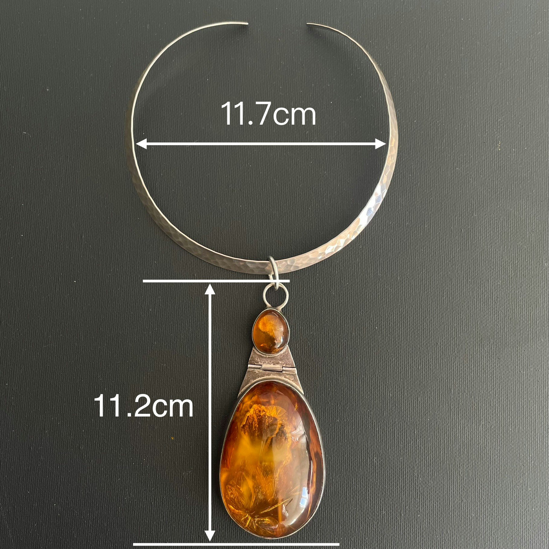 Unique Design Natural Amber With 925 Silver Pendant Danish Amber Huge 70g #1871