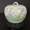 Chinese Antique Lidded Jar, 鹤鹿同春Late Qing #1890