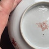 Chinese antique porcelain saucer famille rose with flowers and insect 19c #1929