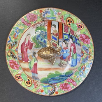 Chinese antique rose mandarin soup bowl, 19th century #2078