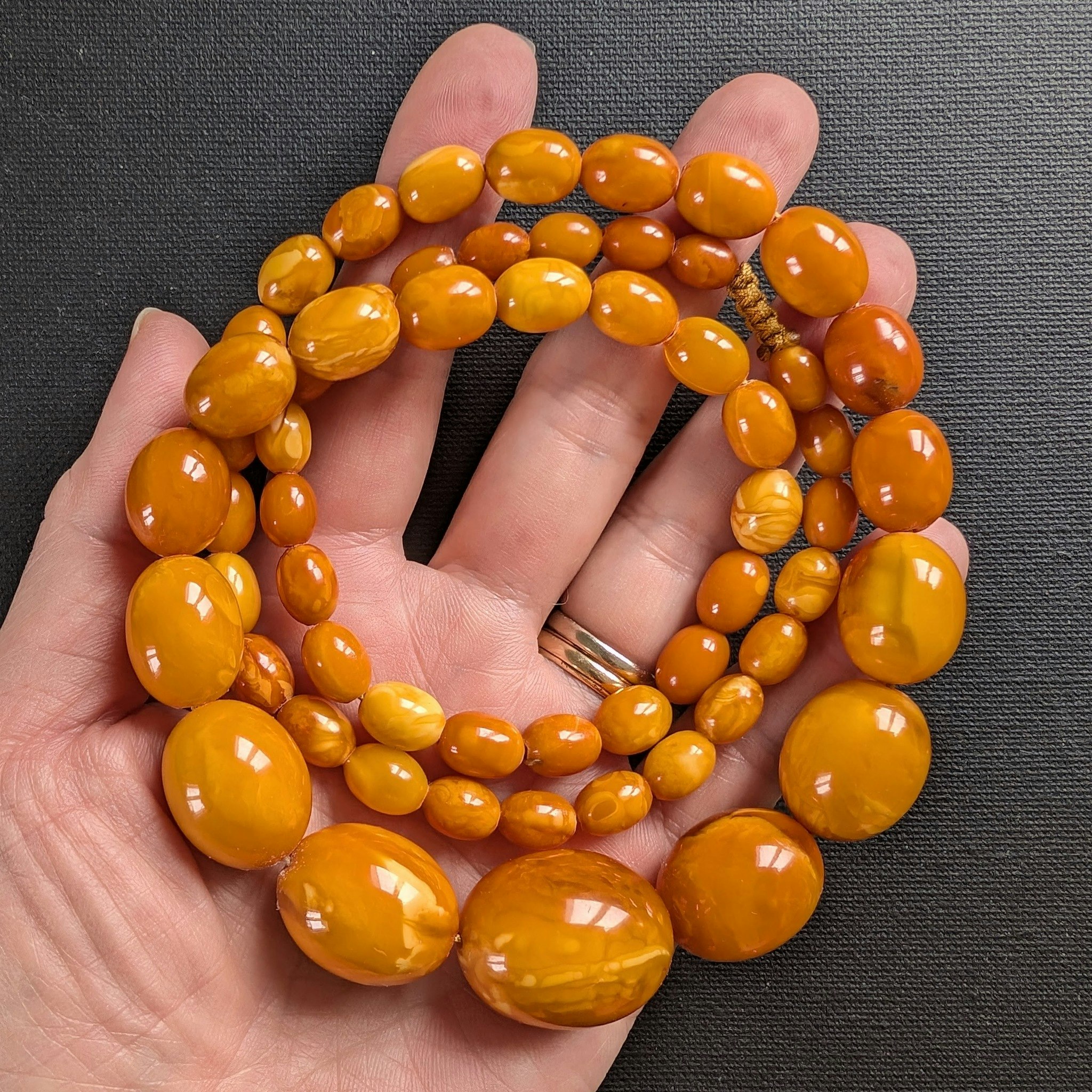 Vintage egg yolk baltic Amber necklace deals