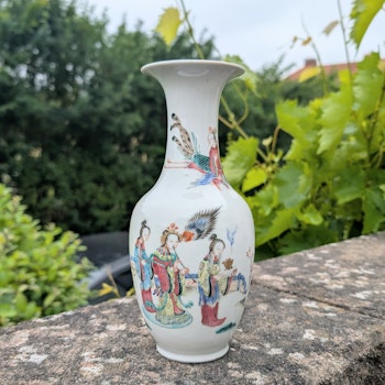 Chinese antique famille rose vase Tongzhi period ,19th century #2597 吹箫引凤