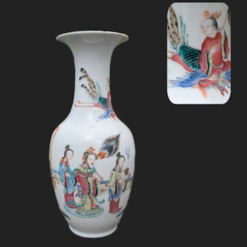 Chinese antique famille rose vase Tongzhi period ,19th century #2597 吹箫引凤