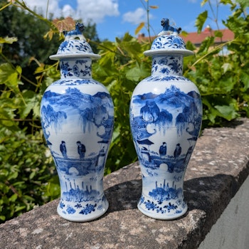 A pair of Chinese Antique lidded vases,  Late Qing Dynasty 32cm #2608, 2609