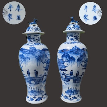A pair of Chinese Antique lidded vases,  Late Qing Dynasty 32cm #2608, 2609