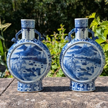A pair of Chinese Antique moon vases,  Late Qing Dynasty #2617, 2618