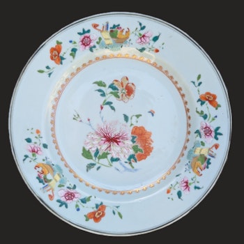 Chinese Antique Famille Rose plate 18th c Qianlong Period #2625