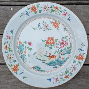 Chinese Antique Famille Rose charger, Qianlong period 18th c #2636