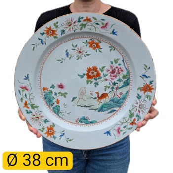 Chinese Antique Famille Rose charger, Qianlong period 18th c #2636