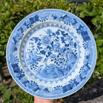 Chinese antique blue and white plate, Qianlong, 18th c #2652