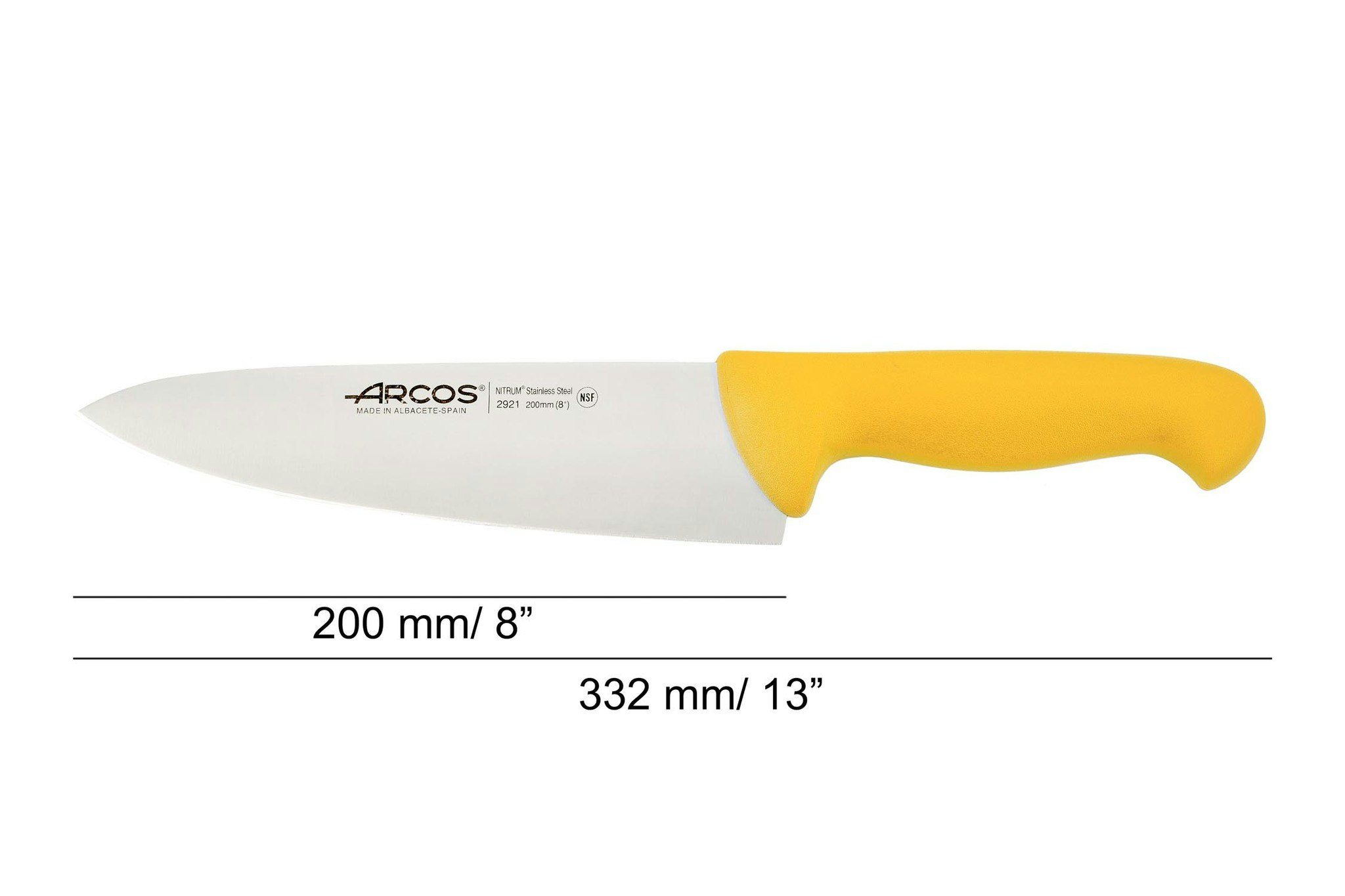 Arcos 2900 Kockkniv 20 cm Gul HACCP-godkänd