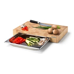 Continent cutting board rubber wood with tray