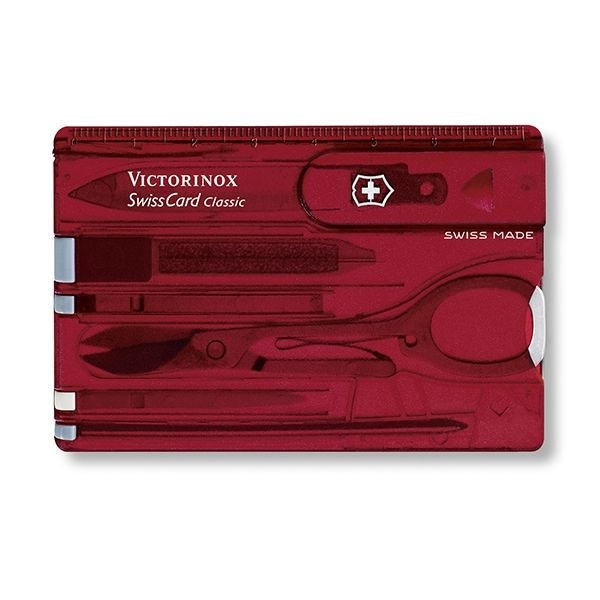 Victorinox SwissCard Classic rubinröd transparent