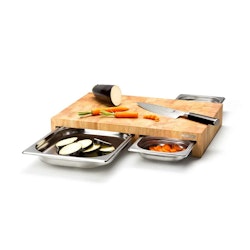 Continent cutting board rubber wood with 3 trays