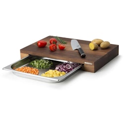 Continent cutting board walnut with tray