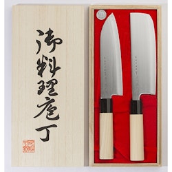 Satake Houcho knife Set 2 parts Santoku and Nakiri
