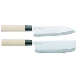 Satake Houcho knife Set 2 parts Santoku and Nakiri