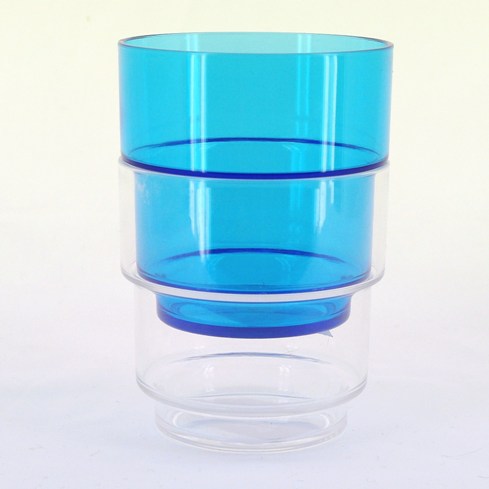 Plastglas stapelbara klar/blå 48st 48:-(1:00st)