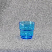 Plastglas stapelbara klar/blå 3:00st