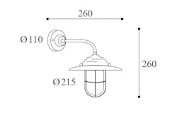 Vägglampa mässing 134.V.S matt glas -134.V.T klart glas
