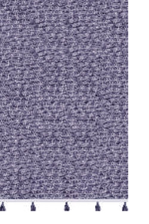 Indo en bomullsmatta med härliga tofsar. Mått: 160 x 230 cm. Färg: En melerad matta i blåa toner.