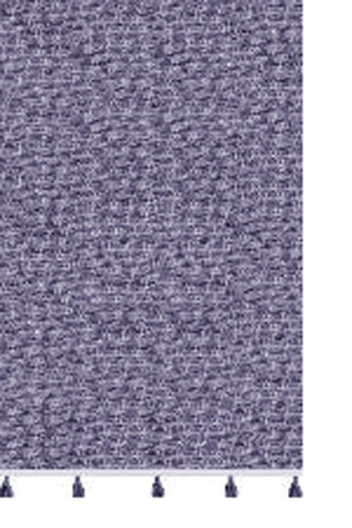 Indo en bomullsmatta med härliga tofsar. Mått: 70 x 240 cm. Färg: En melerad matta i blåa toner.