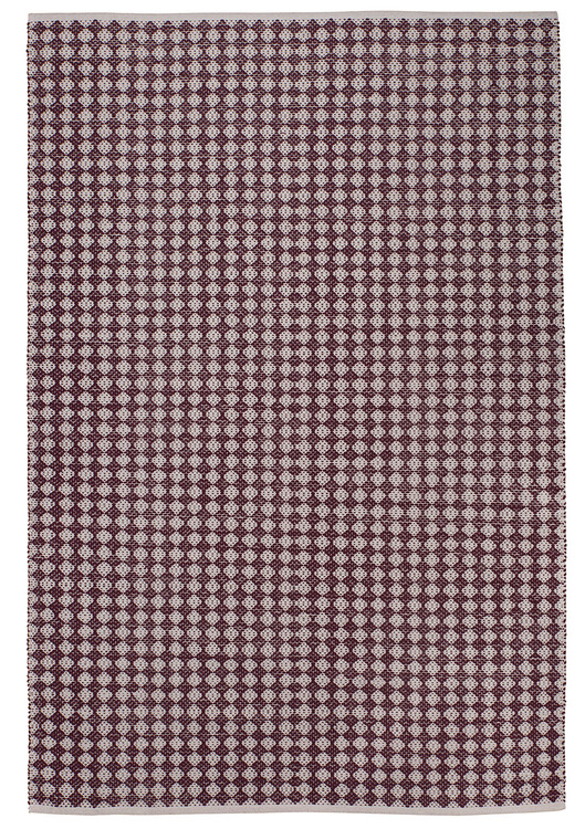 Temmy 160 x 230 cm en snygg bomullmatta med ett skönt mönster. Färg: Vinröd och off-white.