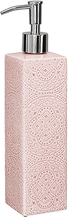 Kub Orient rosé en rosa diskmedelspump från Cult design, höjd 25 cm.