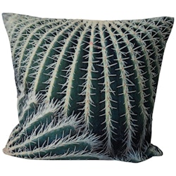 Kaktus en svärmorskudde med en grön kaktus med vita taggar från Boel & Jan, mått 45 x 45 cm.