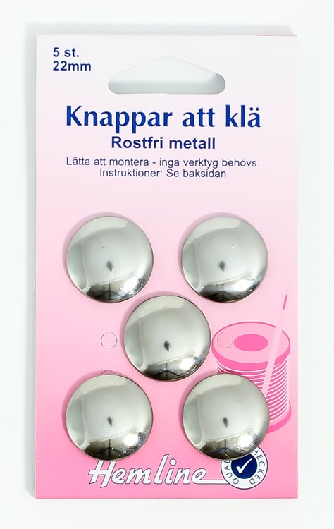 Knappar att klä. Antal 5 st. 22 mm.