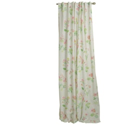Blomster ett gardinset vitt med ett mönster i rosa och gröna toner med dolda hällor, mått 2 x 145 x 240 cm.