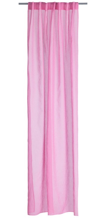 Gardinset i rosa med två längder med dolda hällor. Mått 2 x 130 x 220 cm.