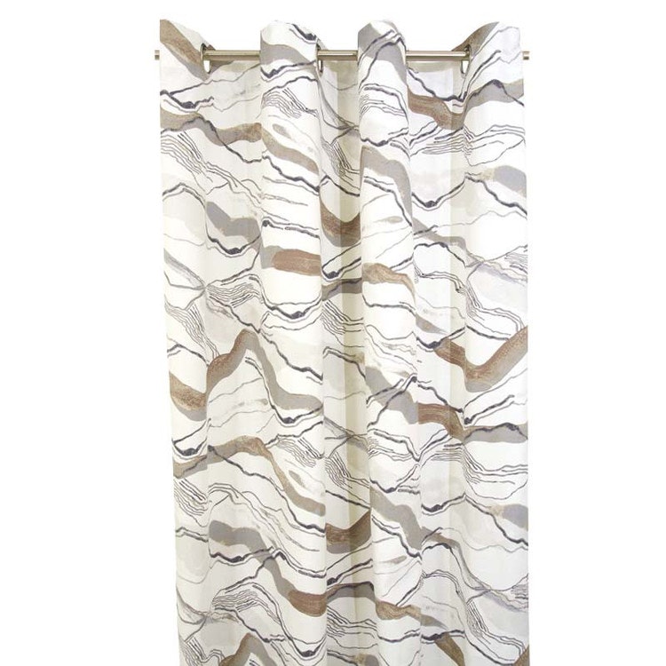 Vågad (beige) gardinset med dolda hällor från Boel & Jan. Mått 2 x 145 x 240 cm. Material: 100% bomull.