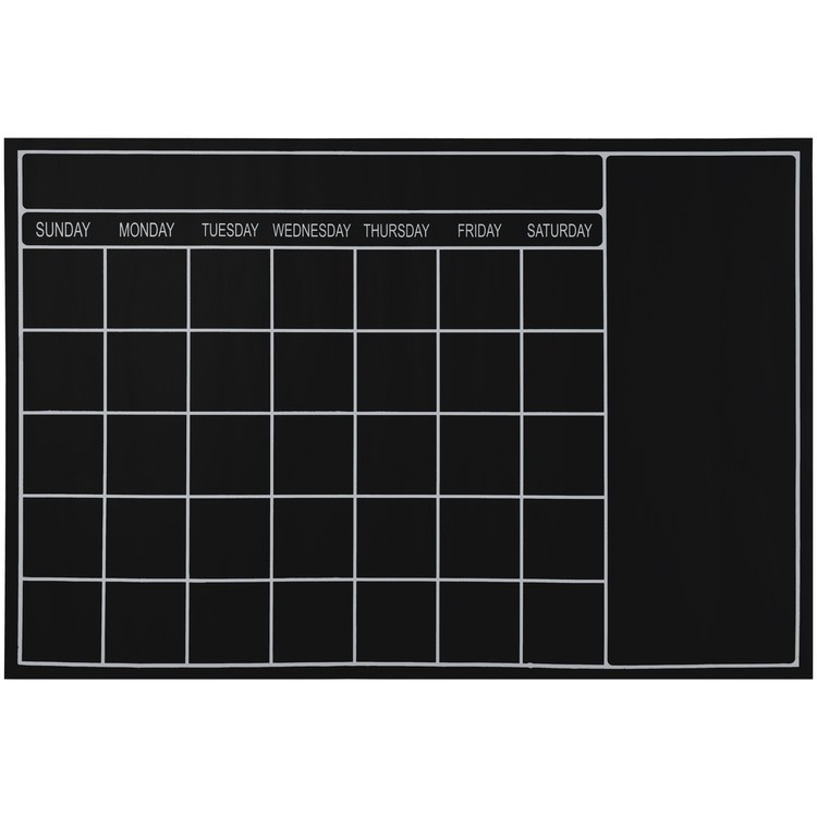Wallsticker Memo månadskalender/månadsplanerare i svart med krita från Modern house, mått 1 x 61 x 91 cm.