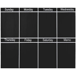 Wallsticker Memo veckoplanerare/veckokalender i svart med krita från Modern house, mått 1 x 95 x 77 cm.
