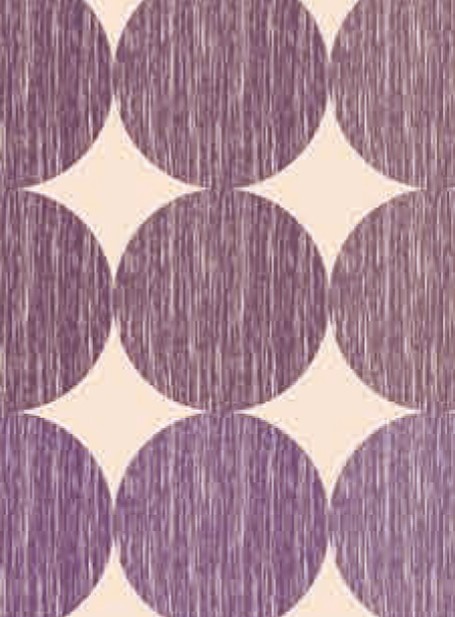 Vaxduk på metervara från Nobel house. Färg: Creméfärgad med lila prickar. Bredd 140 cm.