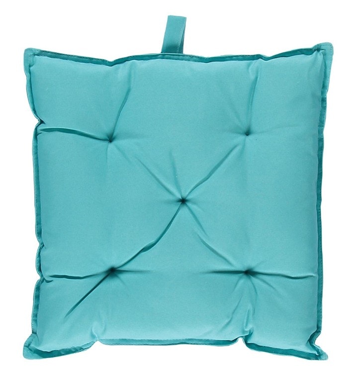 Stolsdyna Palma från Noble house. Färg: Turkos. Mått: 40 x 40 x 7 cm. Material: !00% polyester.