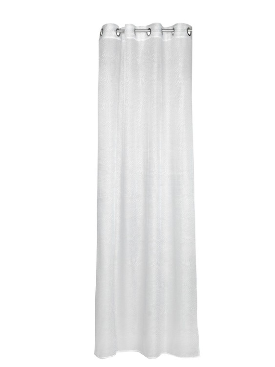 Gardinset Anne med 2 öljettlängder i spets. Färg: Vit. Mått: 2 x 130 x 240 cm. Material: Spetsgardin i 100% polyester.