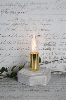 Lampfot i betong med gulddetaljer från Silk flower, höjd 9 x dia 11,5 cm.