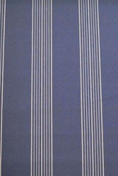 Haiti en marinblå markisväv/uteväv med vita ränder i bredd 130 cm i garnfärgad akryl